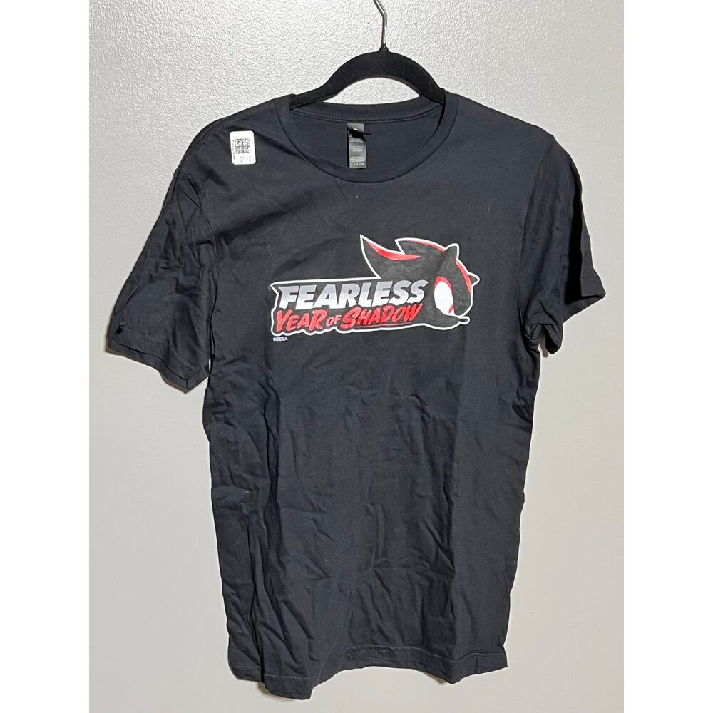 New Sonic The Hedgehog, Fearless: Year Of Shadow Logo T-Shirt Small Black